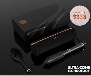 NEW GHD RISE HOT BRUSH FESTIVE GIFT SET IN BLACK